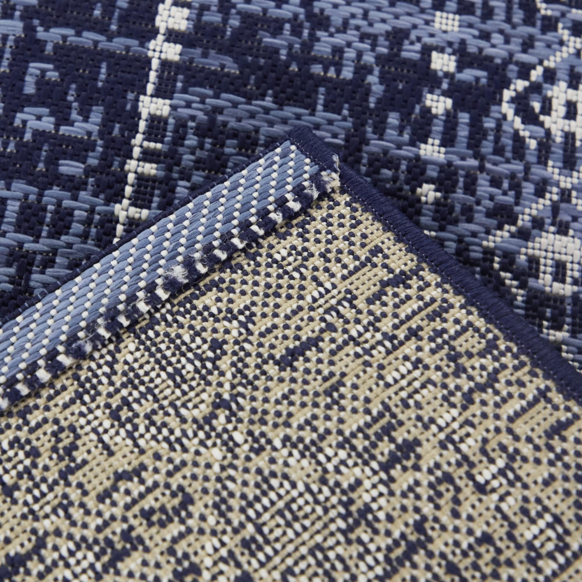 Ferdinand Navy Rectangular Braided Synthetic Oriental Rug