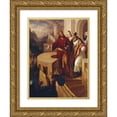 thumbnail image 1 of Ferdinand Schubert 15x18 Gold Ornate Wood Frame and Double Matted Museum Art Print Titled - Radbot, Count of Habsburg Shows His Brother Bishop Werner His Armed Faithful (1853), 1 of 4