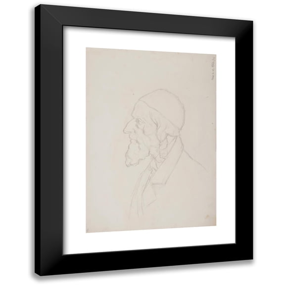 Ferdynand Bryll 11x14 Black Modern Framed Museum Art Print Titled - Jew Bust Sketch (1883 - 1886)
