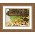 thumbnail image 1 of Ferdynand Ruszczyc 2x Matted 24x20 Gold Ornate Framed Art Print 'Brzeg morza i skaly', 1 of 2