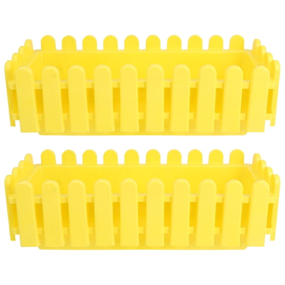 Ferencaa 2Pcs Flower Window Box Fence Planter Box Decorative Planting Pot Rectangular Flower Container