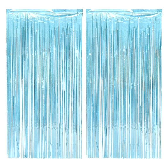 Ferencaa 2pcs Foil Fringe Curtains Streamers Party Decorations Tinsel Curtain Fringe Backdrop for Parties