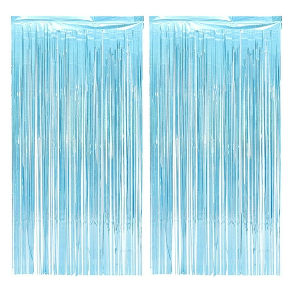 Ferencaa 2pcs Foil Fringe Curtains Streamers Party Decorations Tinsel Curtain Fringe Backdrop for Parties