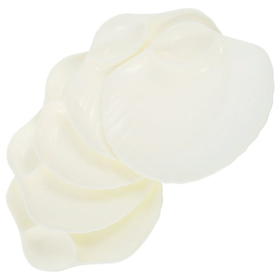 Ferencaa 5pcs Serving Tray Fruit Snack Storage Plate Reusable Seashell Shaped Food Tray for Home