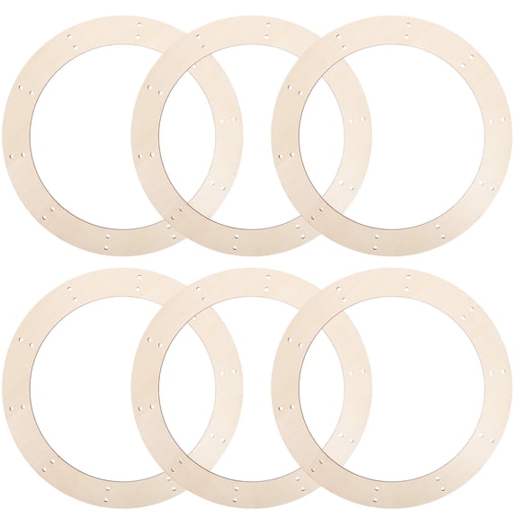 Ferencaa 6pcs Round Wreaths Frames DIY Circle Wooden Wreaths Frames Wreath Making Rings