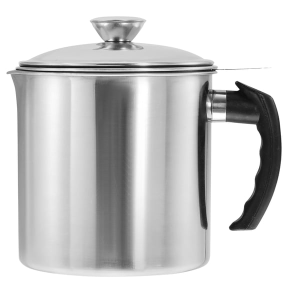 Ferencaa Bacon Grease Container with Strainer Stainless Steel Oil Pot Household Grease Container