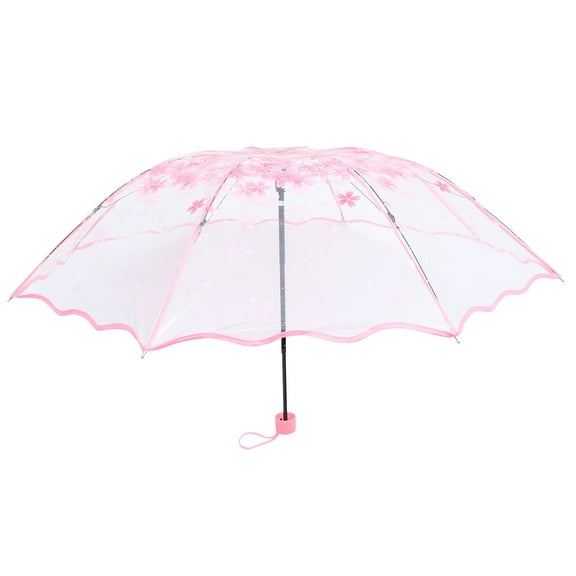 Ferencaa Blossom Clear Umbrellas for Rain Automatic Open Close Chic Travel Compact Folding for Day Raining