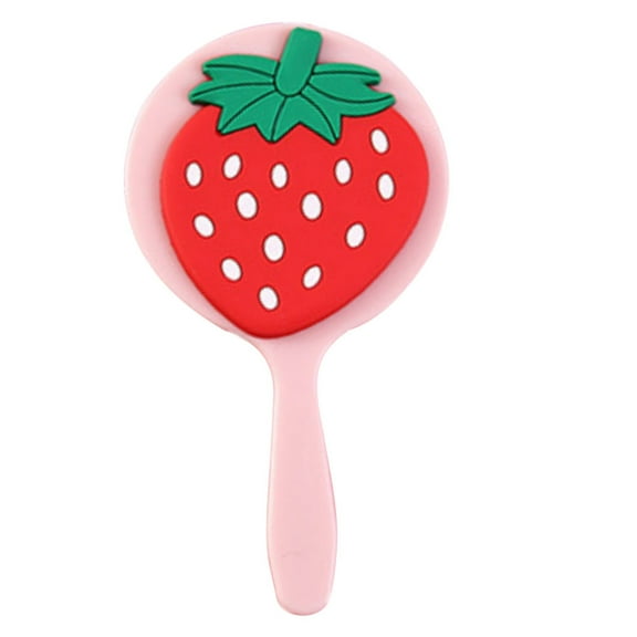 Ferencaa Cartoon Hand Mirror Strawberry Makeup Mirror Travel Handheld Mirror Mirror Girl Dress Mirror for Makeup Salon Travel