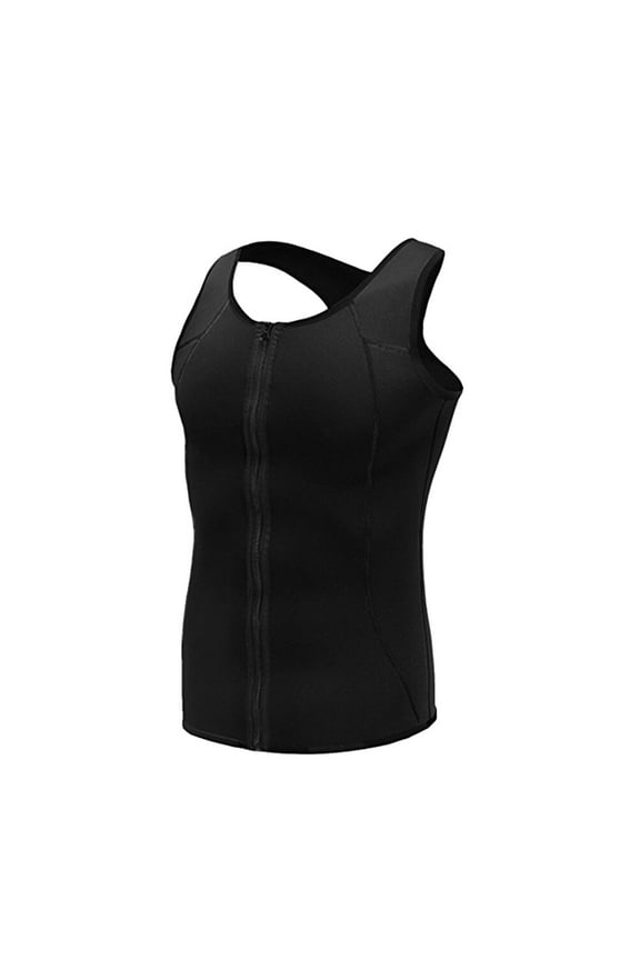 Comfortable Breathable Slimming Vest Waist Compression Muscle Shirt Training Corset Body Fitness Shaper for Man Size 4XL (Black)