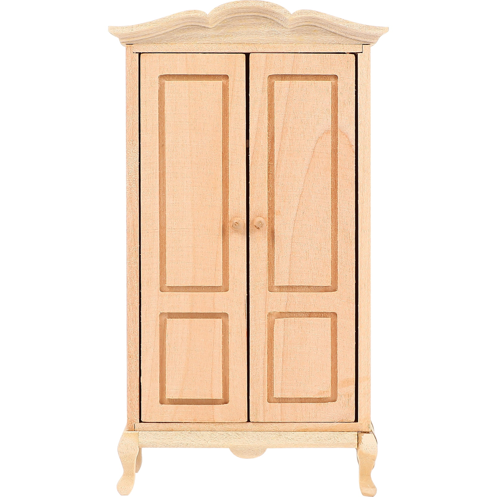 Puppenhaus Kleiderschrank 1:12 - Miniatur Möbel Aus Holz Weiß 9,5x4x15,4cm