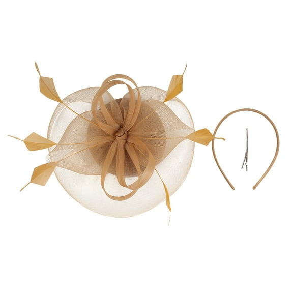 Ferencaa Gauze Fascinator Hat Tea Party Headband Hat Women Headband for Wedding Banquet
