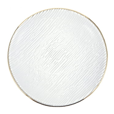 Ferencaa Glass Dinner Plate Transparent Dessert Cake Plate Western Dish Steak Tray