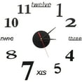 thumbnail image 1 of Ferencaa Modern 3D Frameless Large Wall Clock Novelty DIY Mirror Surface Clock Home Decorations (Black), 1 of 10