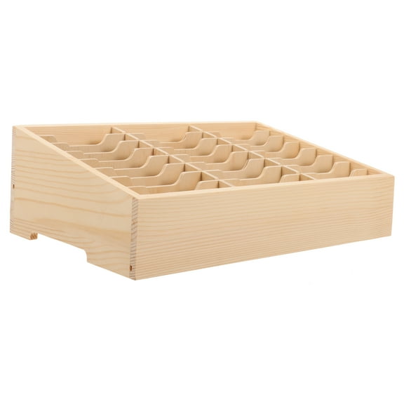 Ferencaa Multi-use Wooden Desktop Storage Box Multi Grids Cell Phone Management Display Case