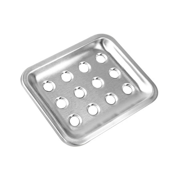 Ferencaa Stainless Steel Dish with Drain Rectangular Saver Holder Tray Sponge Holder Box for Shower Bathroom Kitchen