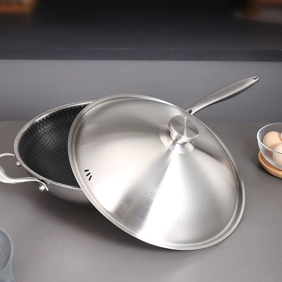 Ferencaa Universal Stainless Steel Pan Lid for Frying Pans, Hot Pots, Metal Cookware Covers, and