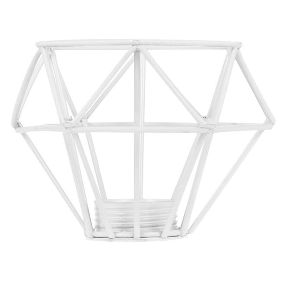 Ferencaa White Lighting Metal Lamp Guard Industrial Bulb Guard Shaped Lamp Cage Fixture Holder for Chandelier Pendant Lamp Ceiling Fan Light