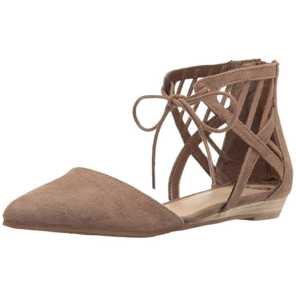 Fergalicious Womens Coco Pointed Toe Ankle Strap Ballet Flats