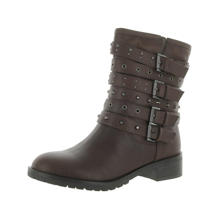 Fergalicious by Fergie Womens Fantom Faux Leather Embellished Mid Calf Boots Walmart