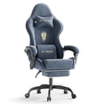 thumbnail image 1 of Lointain Velvet Fabric Gaming Chair with Footrest, Ergonomic Gamer Chair for Adult, Reclining Office Chair, High Back Compute Chair with Massage, Racing Video Game Chairs for Home Office (Green), 1 of 10