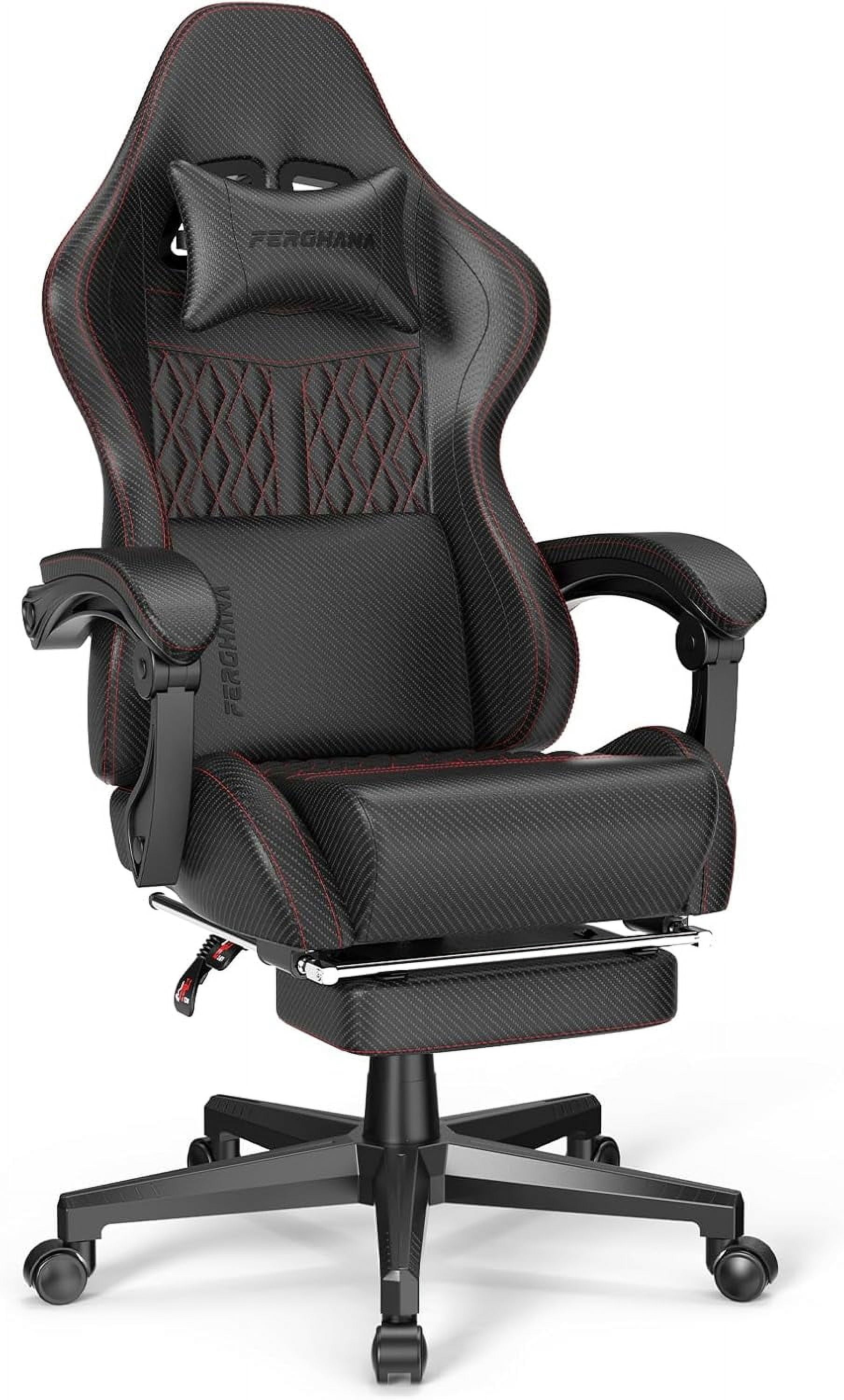 Ferghana Vintage PU Leather Gaming Chair, High Back Gamer Chair with ...