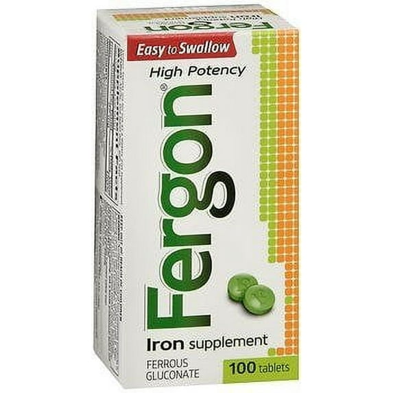 Fergon Iron Supplement Tablets - 100 ct, Pack of 4