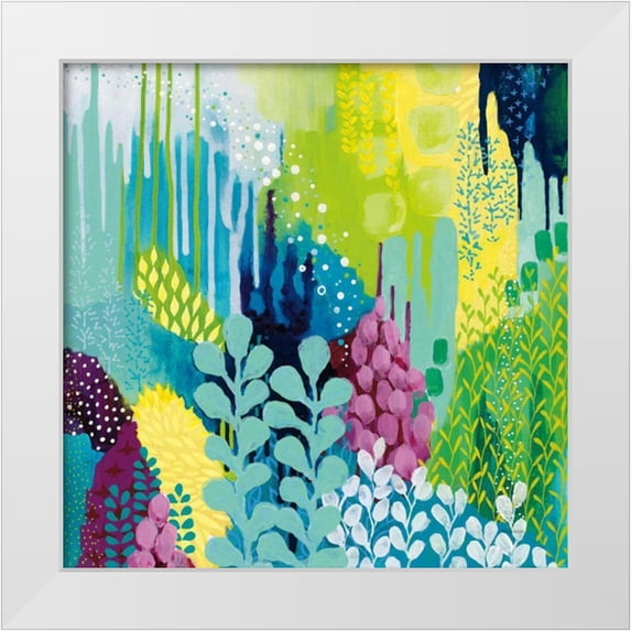 Ferguson, Kathy 12x12 White Modern Wood Framed Museum Art Print Titled - Jewel Forest II