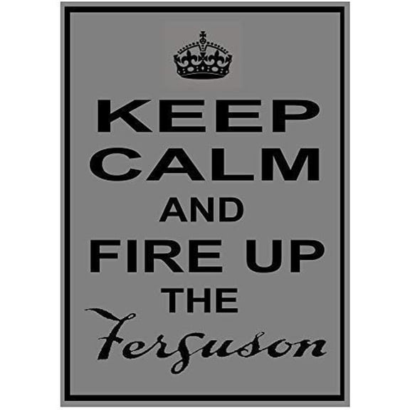 Ferguson Tractor (Brown Te20 Fe35 40 Plough) Fun Keep Calm Metal Sign Plaque (Aluminum) Size: 8 x 12 inch