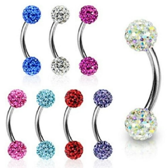 Ferido Balls CZ Curved Barbell Surgical Steel 2 piece (16gx11mmx5mm) (red cz (TB2/1))
