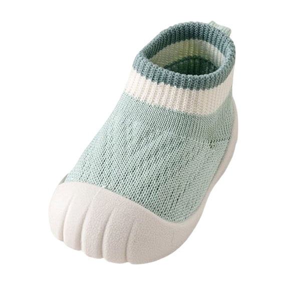 Ferjadq Baby Knit Upper Non‑Slip Soft Sole Sock Shoes Infant First Walking Walk Wear Socks Green,2-3 Years