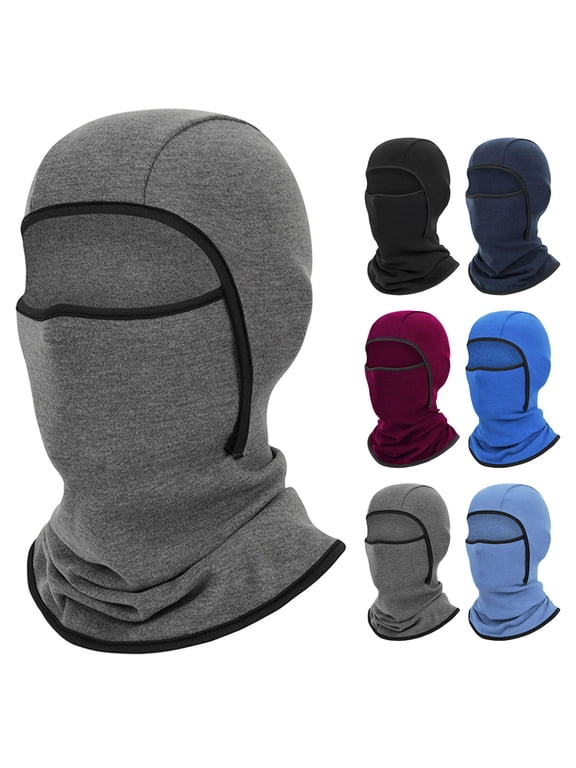 Boy Girl Quick Dry Fleece Balaclava Hat Stretch Breathable Full Face Hood Sports Black,One Size