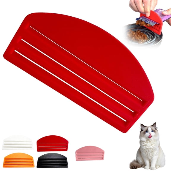 Ferjadq Food Sauce Bag Squeezer Portable Pet Cat Dog Pouch Extruder Tool for Small Medium Large Breeds Feeding Home Travel Kitchen(Red)