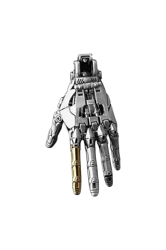 Mechanical Hand Pendant Necklace Movable Finger Joints Robot Hand Punk Charm Jewelry Gift for Men Women