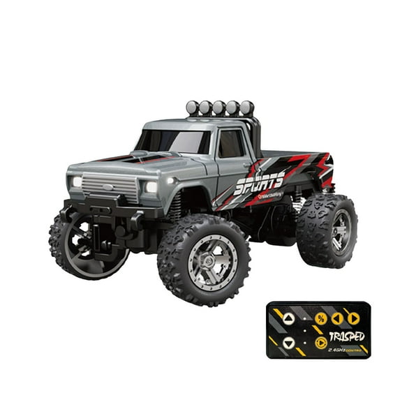 Ferjadq Mini Rc Monster Truck Remote Control Car 1:64 Scale Mini Trucks with Lights USB Rechargeable