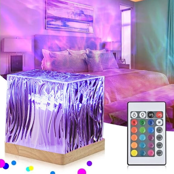 Ferjadq Rechargeable Night Light for Women Men Kid 16 Colors Remote Projector 360掳 Glow in The Dark Holiday Birthday Gift