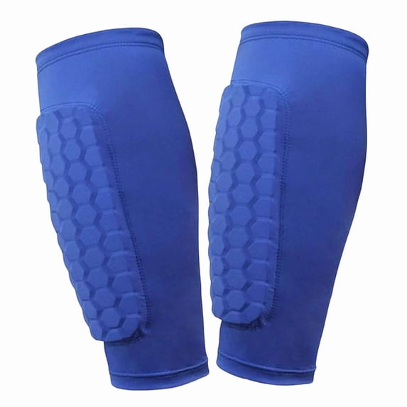 Ferjadq Ski Guards for Women Men Skiing Shin Guard Pads Socks Compression Elastic Anti Collision Protect Legs Guards for Snowboarding Football Soccer Blue XL