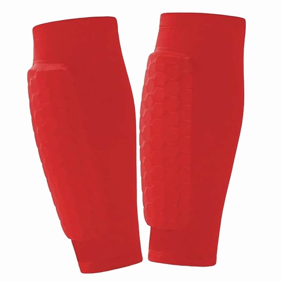 Ferjadq Ski Guards for Women Men Skiing Shin Guard Pads Socks Compression Elastic Anti Collision Protect Legs Guards for Snowboarding Football Soccer Red XS