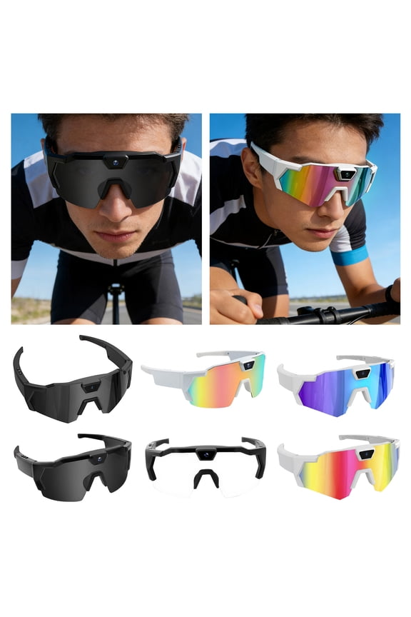 Smart Camera Glasses for Women Men Outdoor Sports Recording Video Wearable Wireless Cycling Action Sunglasses for Photography Shooting VCR