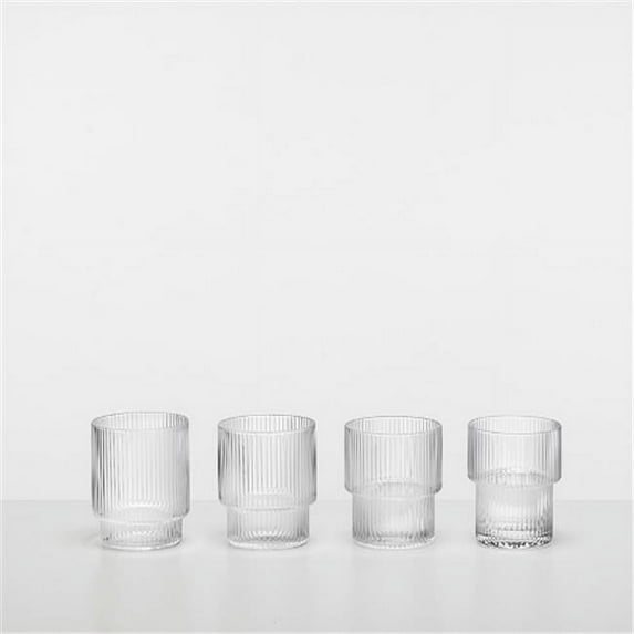 Ferm Living 5438 8.8 x 7 cm Ripple Glass - Set of 4