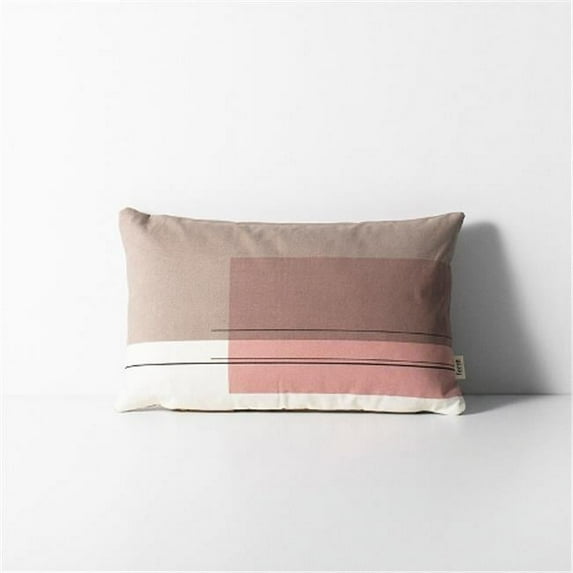 Ferm Living 7431 25 x 40 cm Colour Block Cushion, Multi & Grey Backside - Small 4