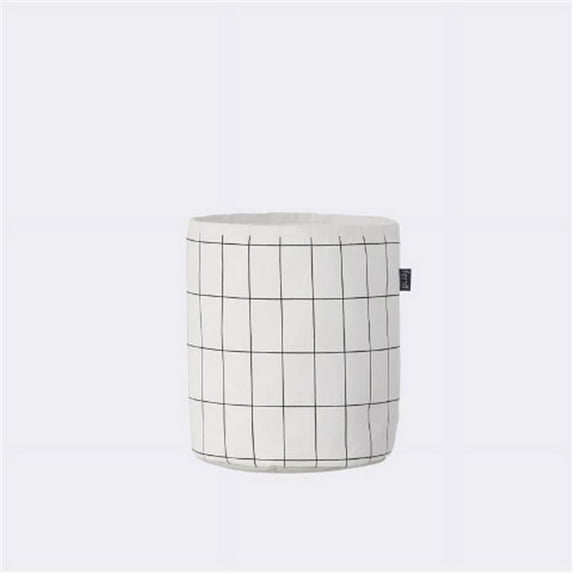 Ferm Living 9149 25 x 22 cm Grid Basket, Black & White - Small