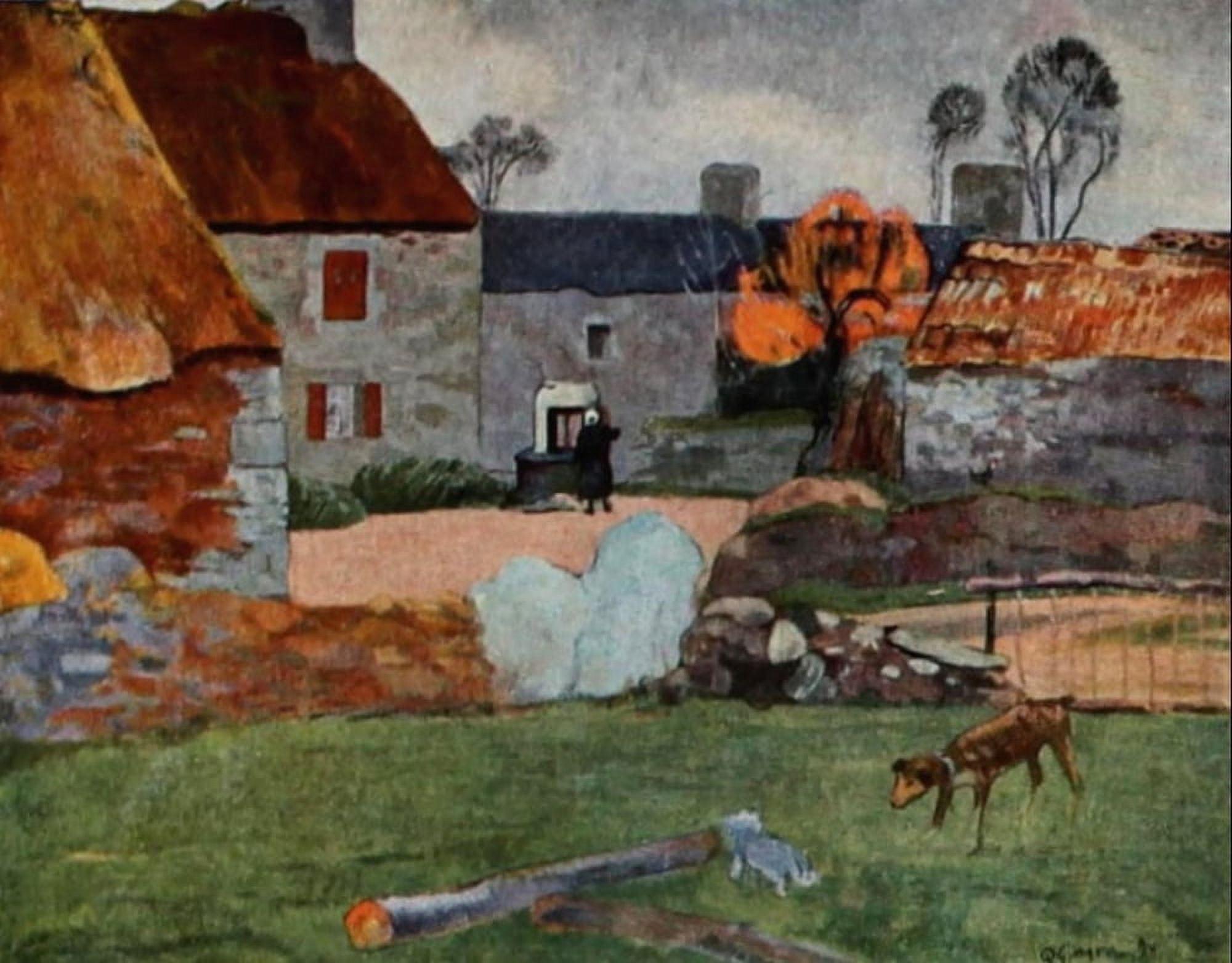 Ferme au Pouldu Canvas Art - Paul Gauguin (18 x 24)