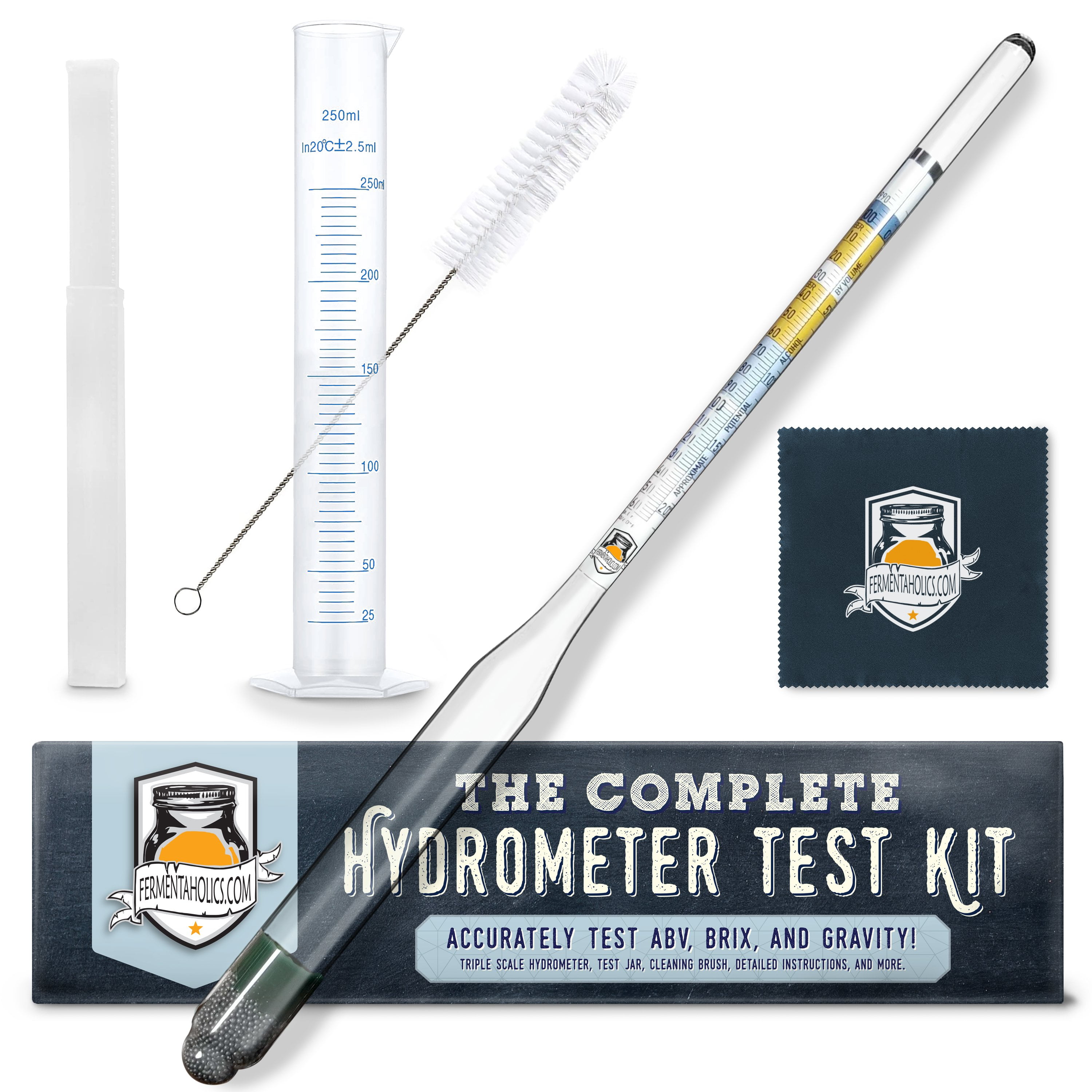 Fermentaholics Hydrometer Kit with Hydrometer, Plastic Test Jar Monitor ABV