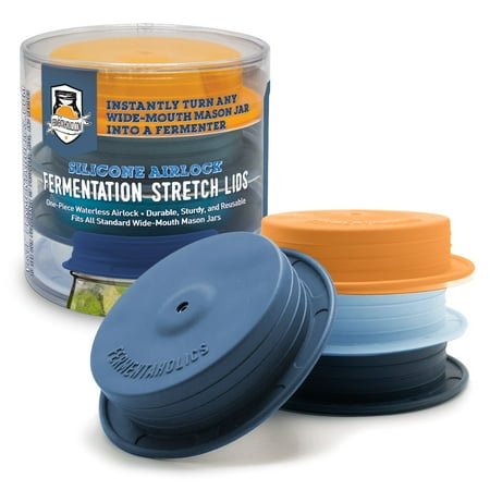 Fermentaholics Patented Silicone Fermentation Stretch Lids, 4 Pack