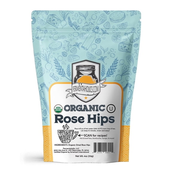 Fermentaholics USDA Certified Organic Dried Rose Hips - 4 oz