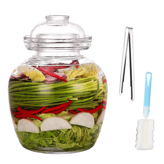 Fermentation Jar Fermenting Jar Sauerkraut Crock 88oz Chinese Large Glass Crock Pickle Jars with Lids for Kimchi Pickles Pick Pot Pickling Jar Chinese Container