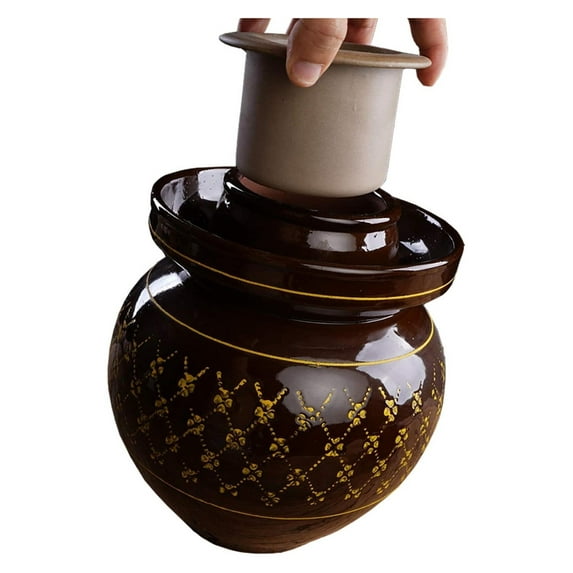 Fermentation Jar,Traditional Vintage Ceramics Kimchi Jar With Lid,for WideFermention Sauerkraut,Kimchi,Pickles Preservation [Energy Class A]