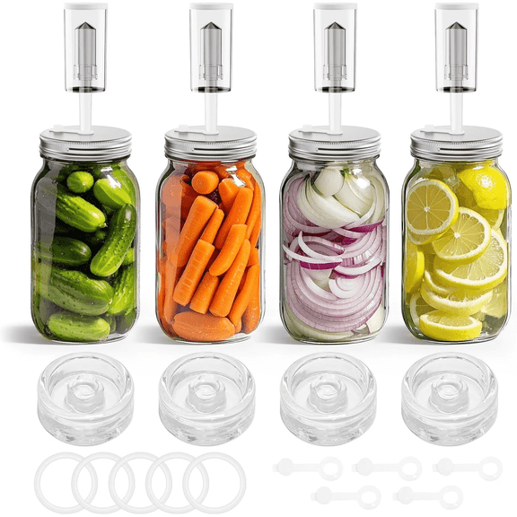 Fermentation Kit for Wide Mouth Mason Jars, Fermentation Weights Lids for Pickling & Canning (No Jars)