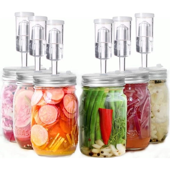 Fermentation Lids, 6 Set Fermentation Kit for Wide Mouth Jars, 6 Stainless Steel