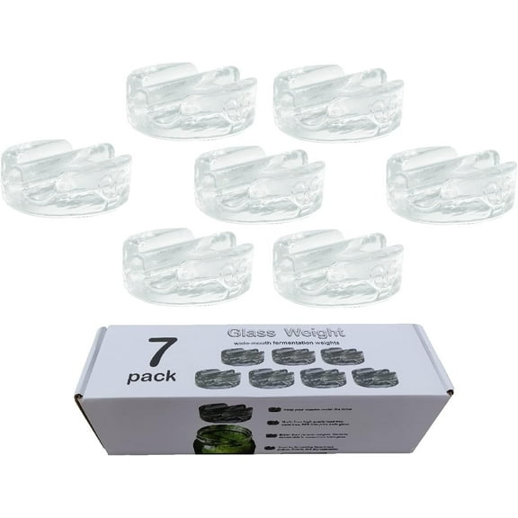 Fermentation glass weight for wide mouth mason jars (7 pack)